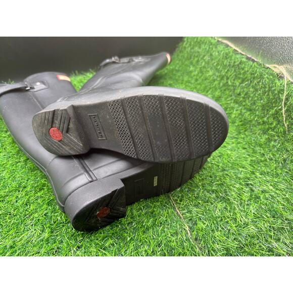 Hunter- Tall Rain Boots- Black- Size 6W - Picture 2 of 10